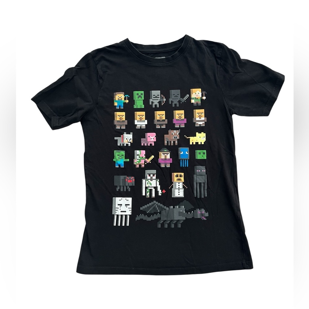 MOJANG Studios Official Minecraft Kids Black Graphic T-Shirt, Size Youth 12/13